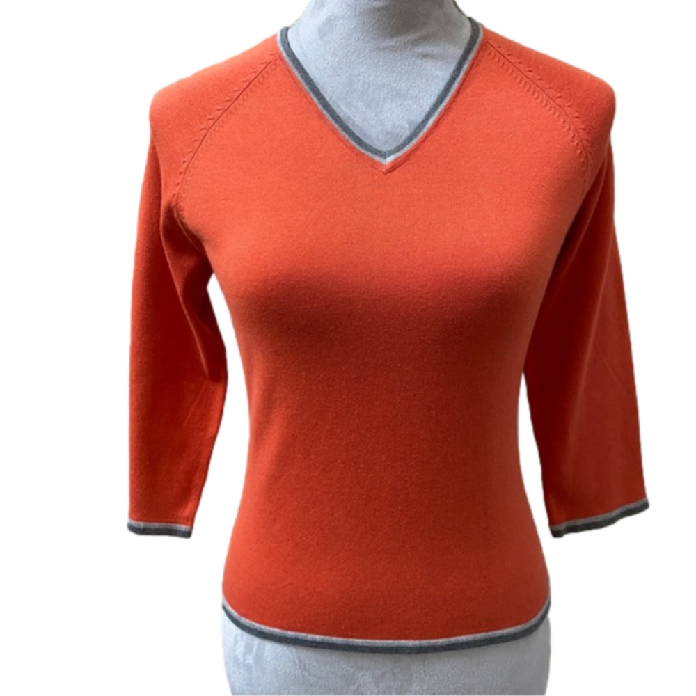 V neck top 90s y2k orange